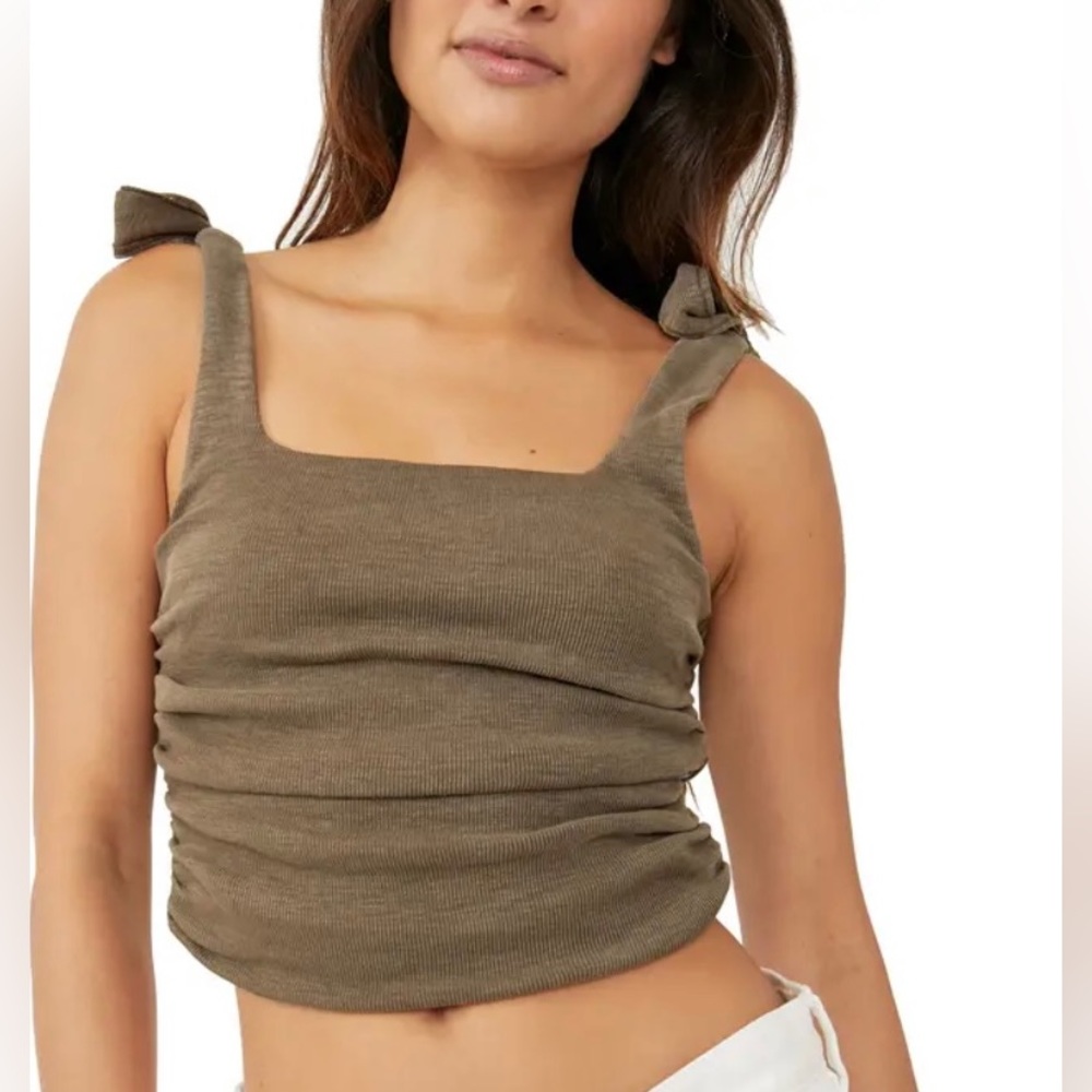 Free People Boulevard Cotton Crop Top - Oregano - Size M